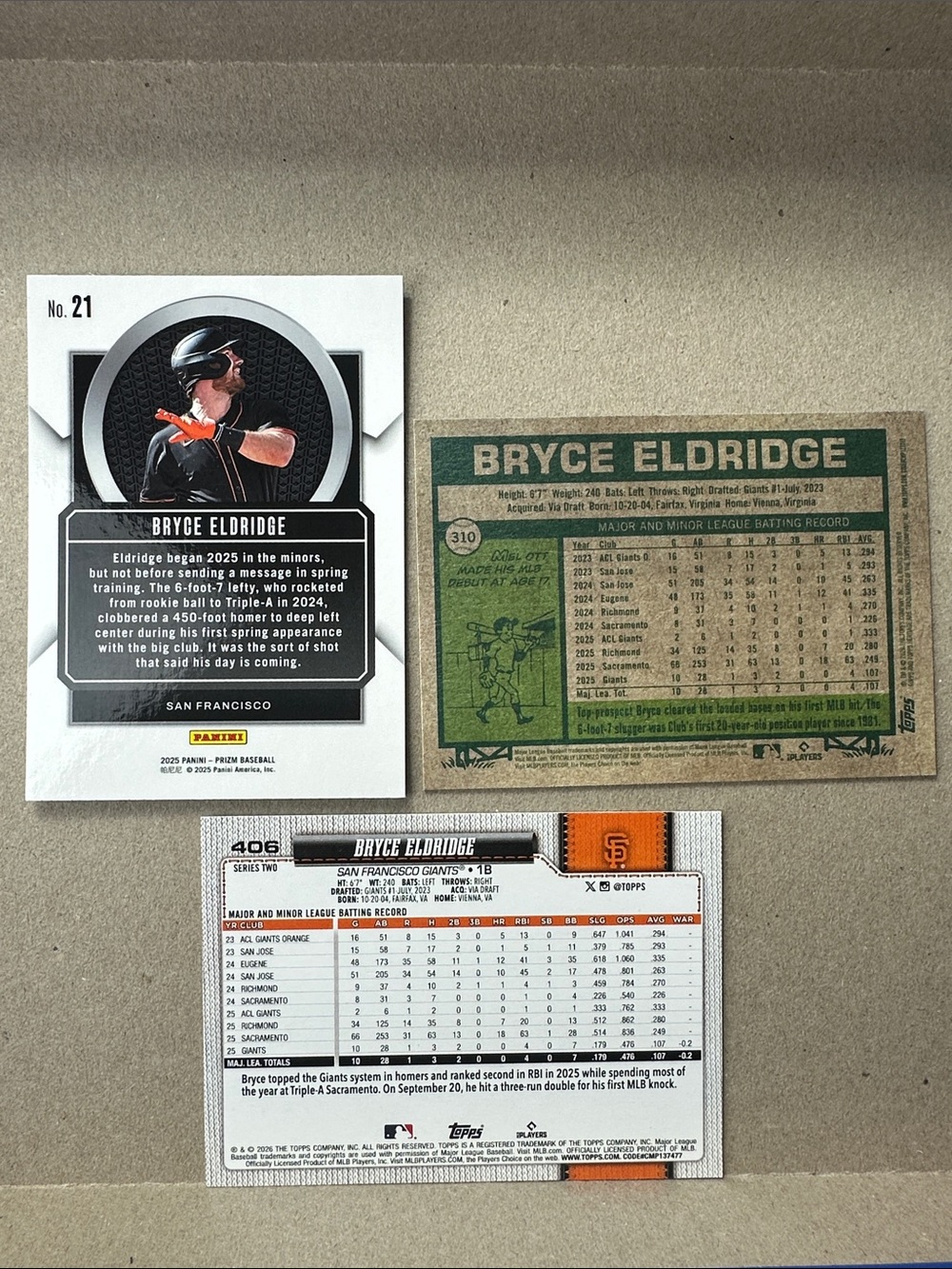 4 Bryce Eldridge rookies in Giants lot of 22 + Matt Chapman/Jung Hoo Lee/Devers - Picture 8 of 16